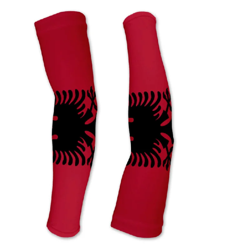 sleeve for work jacket-Albania Flag Compression Arm Sleeves UV Protection Unisex - Walking - Cycling - Running - Golf - Baseball - Basketball