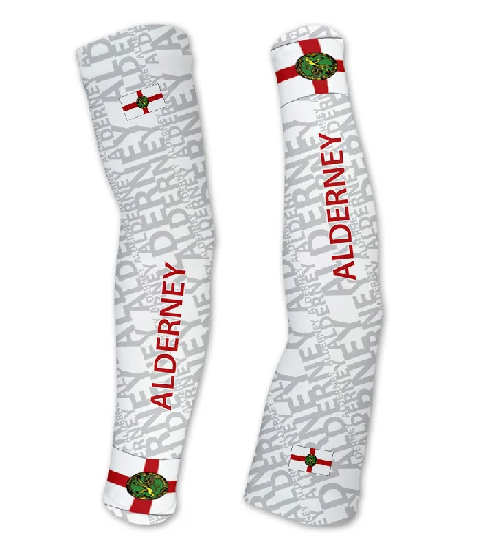 custom long sleeves-Alderney ScudoPro Compression Arm Sleeves UV Protection Unisex - Walking - Cycling - Running - Golf - Baseball - Basketball