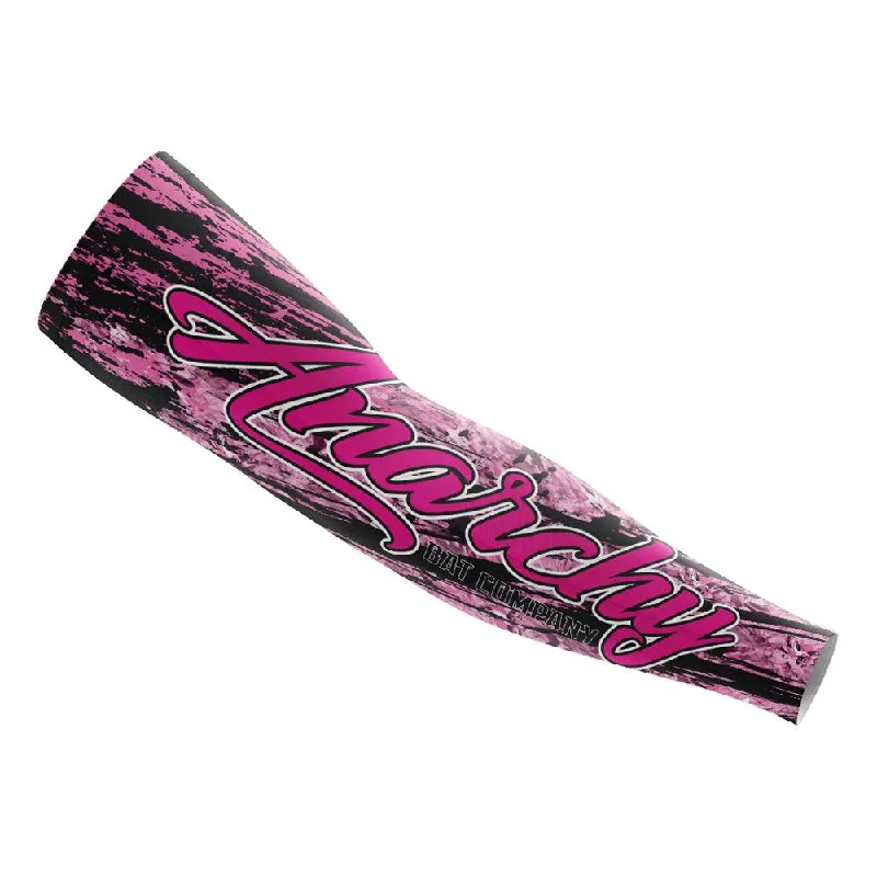 elasticized sleeves-Anarchy Pink/Black Arm Sleeve