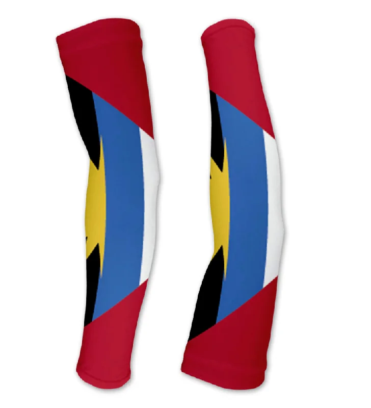 denim sleeve shirt-Antigua And Barbuda Flag Compression Arm Sleeves UV Protection Unisex - Walking - Cycling - Running - Golf - Baseball - Basketball