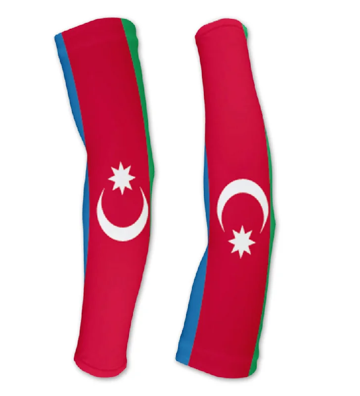 denim sleeve shirt-Azerbaijan Flag Compression Arm Sleeves UV Protection Unisex - Walking - Cycling - Running - Golf - Baseball - Basketball