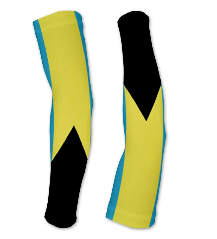 soft sleeve jacket-Bahamas Flag Compression Arm Sleeves UV Protection Unisex - Walking - Cycling - Running - Golf - Baseball - Basketball