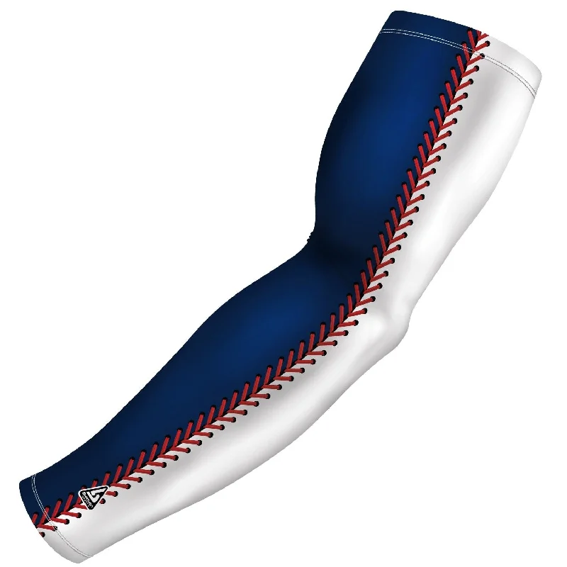 stylish arm sleeve for sun protection-Baseball Seams Blue