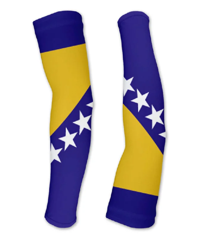 sleeve for athletic wear-Bosnia And Herzegovina Flag Compression Arm Sleeves UV Protection Unisex - Walking - Cycling - Running - Golf - Baseball - Basketball