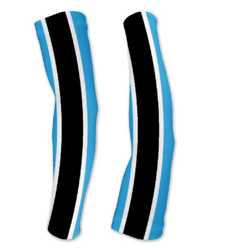 sleeve for coat with buttons-Botswana Flag Compression Arm Sleeves UV Protection Unisex - Walking - Cycling - Running - Golf - Baseball - Basketball