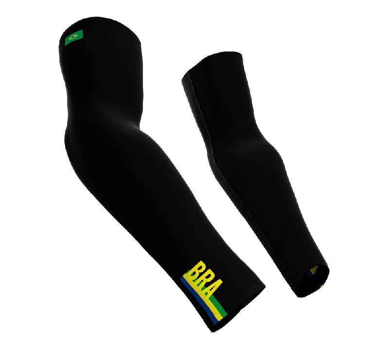 lightweight sleeve shirt-Brasil Code Compression Arm Sleeves - Walking - Cycling - Running - Golf - Baseball - Basketball