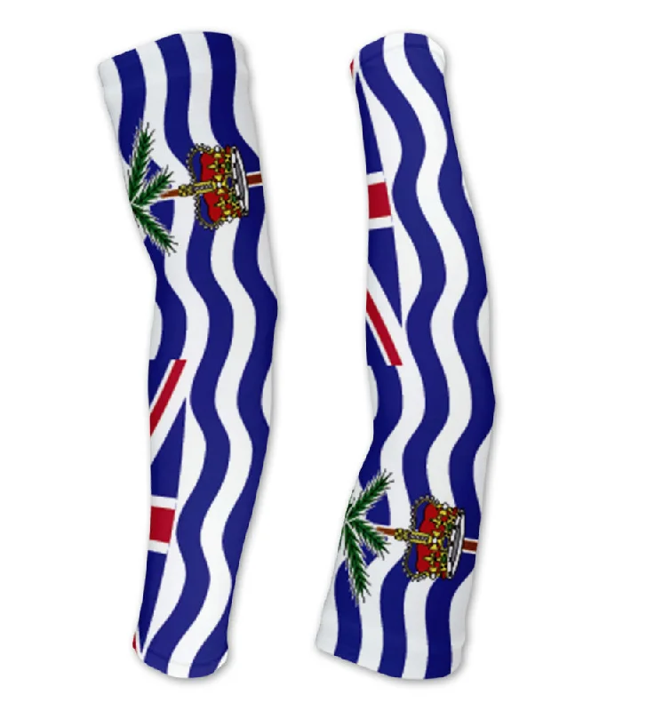 long sleeve option for hoodie-British Indian Ocean Territory Flag Compression Arm Sleeves UV Protection Unisex - Walking - Cycling - Running - Golf - Baseball - Basketball