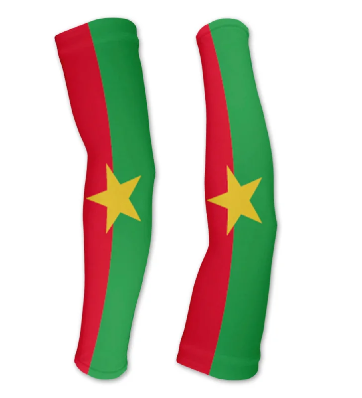 sleeve for winter coat with lining-Burkina Faso Flag Compression Arm Sleeves UV Protection Unisex - Walking - Cycling - Running - Golf - Baseball - Basketball