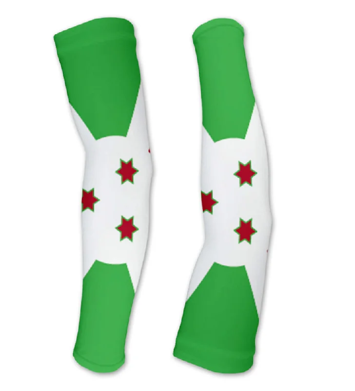 trendy sleeve design for work-Burundi Flag Compression Arm Sleeves UV Protection Unisex - Walking - Cycling - Running - Golf - Baseball - Basketball