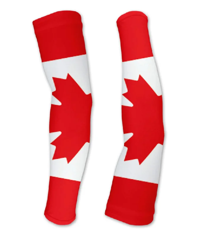 stylish sleeves for jackets-Canada Flag Compression Arm Sleeves UV Protection Unisex - Walking - Cycling - Running - Golf - Baseball - Basketball