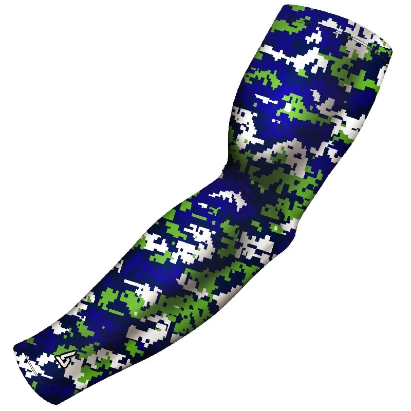 sleeve with cuff details-Digital Camo Blue Green