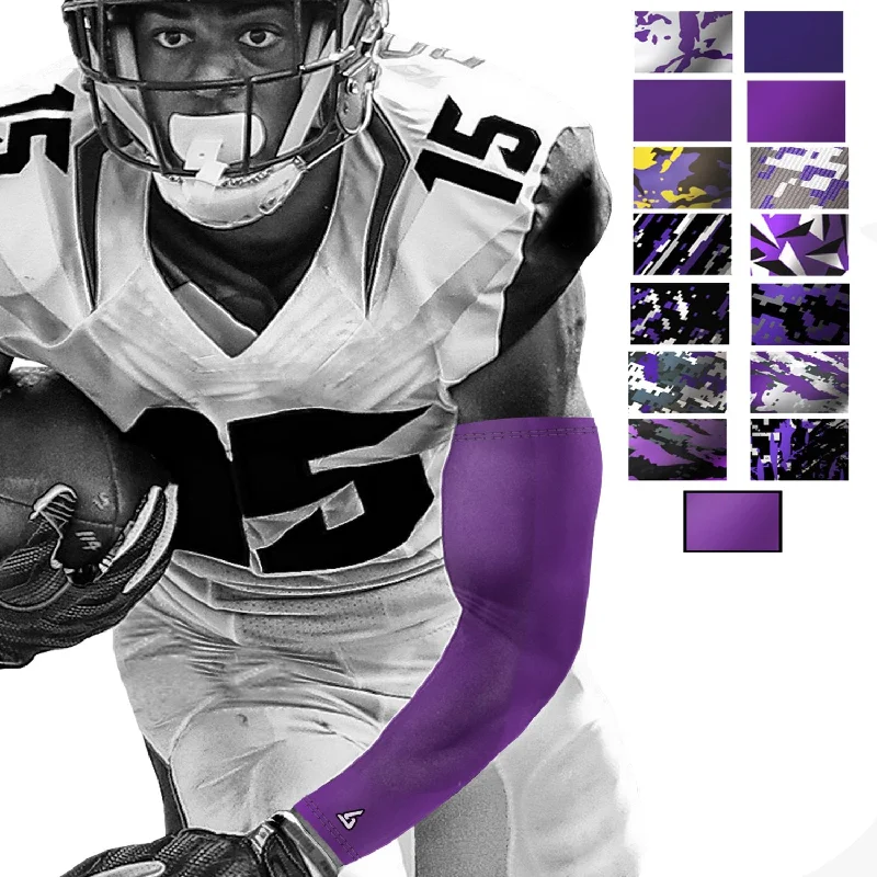 short sleeve dress shirt-Football | Compression Arm Sleeves - Purple