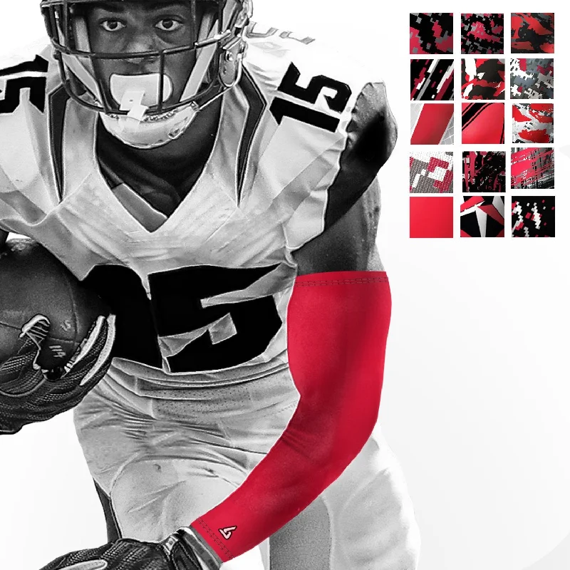 light sleeve protection-Football | Compression Arm Sleeve - Red