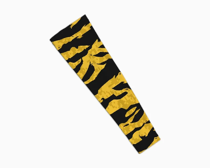 sleeve for hoodie with print-Stripe Yellow Black Arm Sleeve