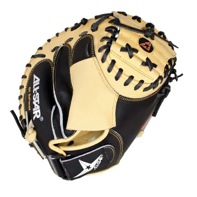 Fielding Gloves with glove finger slots-All-Star Pro Advanced 33.5" Baseball Catcher's Mitt: CM3100SBT