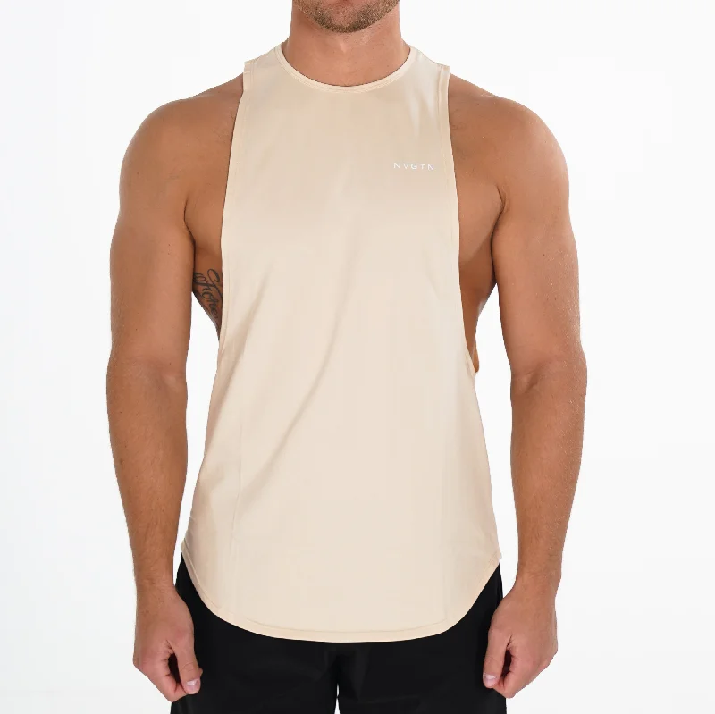 Sportswear/Tops for soccer-Beige Pulse Edge Tank