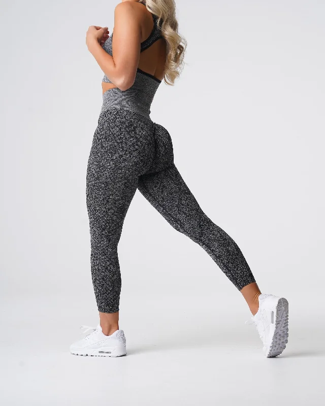 Sportswear/Tops travel bag-Black Speckled Snakeskin Seamless Leggings