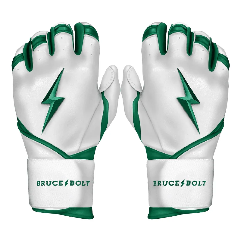 Bruce Bolt Premium Pro Chrome Series Long Cuff Batting Gloves: Green