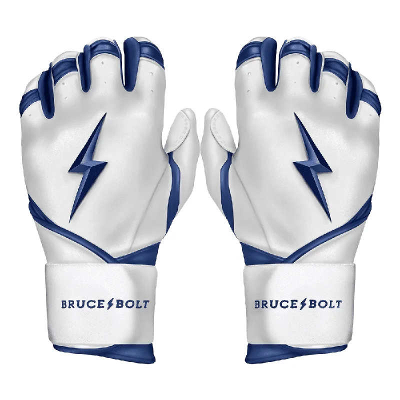 Bruce Bolt Premium Pro Chrome Series Long Cuff Batting Gloves: Navy