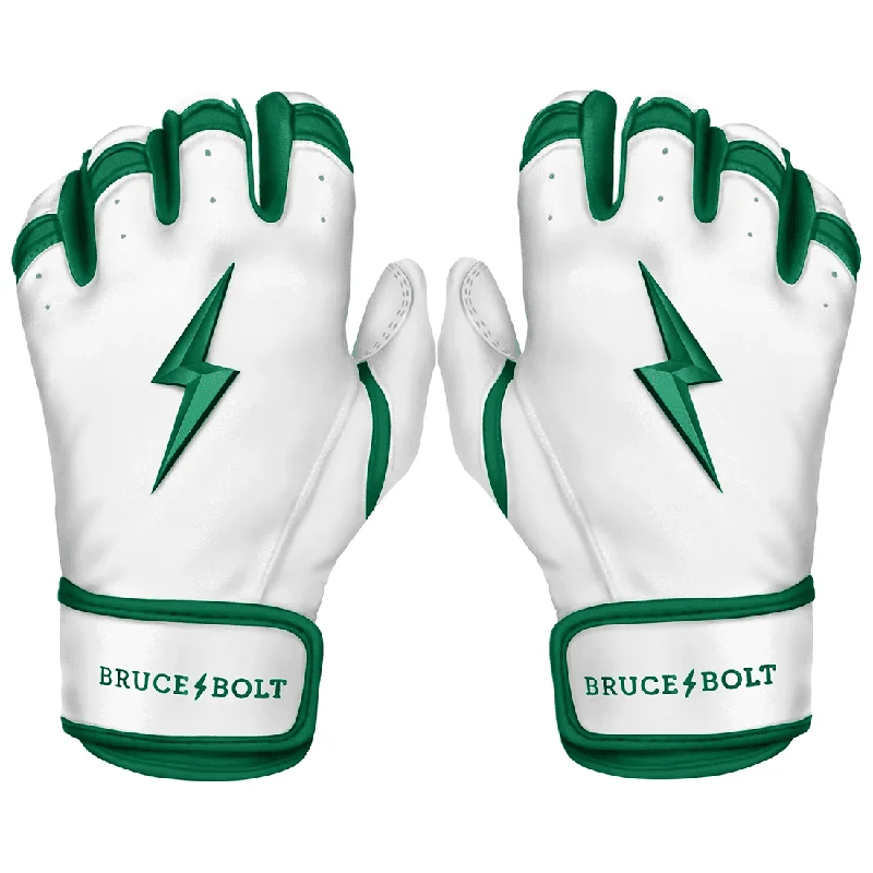 Bruce Bolt Premium Pro Chrome Series Short Cuff Batting Gloves: Green