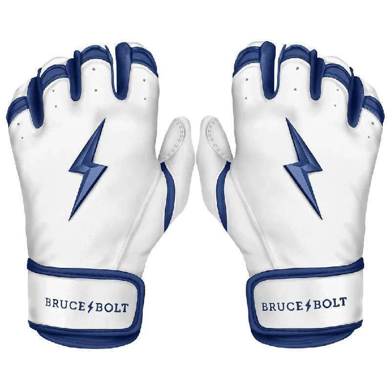 Bruce Bolt Premium Pro Chrome Series Short Cuff Batting Gloves: Navy