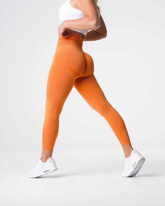 Sportswear/Tops quick moves-Burnt Orange Curve Seamless Leggings