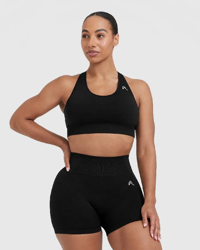 Sportswear/Tops aerobics wear-Classic Seamless 2.0 Bralette | Black Marl