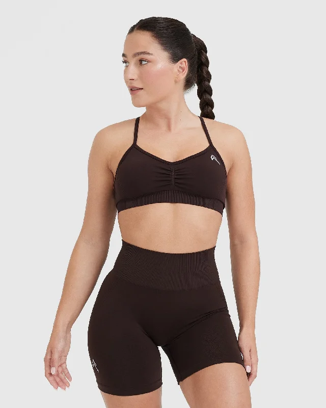 Sportswear/Tops popular styles-Effortless Strappy Bralette | 70% Cocoa