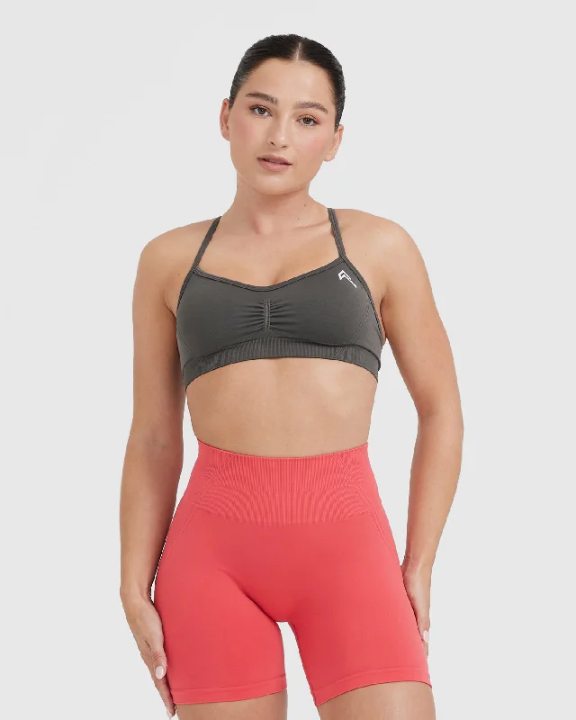 Sportswear/Tops full length-Effortless Strappy Bralette | Deep Taupe