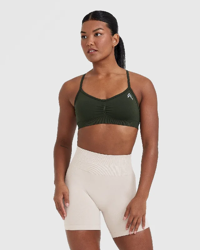 Sportswear/Tops latest trends-Effortless Strappy Bralette | Khaki