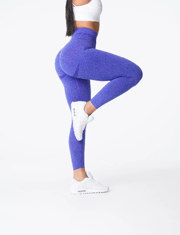 Sportswear/Tops hand wash only-Electric Blue Curve Seamless Leggings