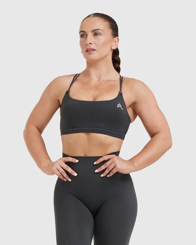 Sportswear/Tops official gear-Everyday Cross Over Bralette | Coal