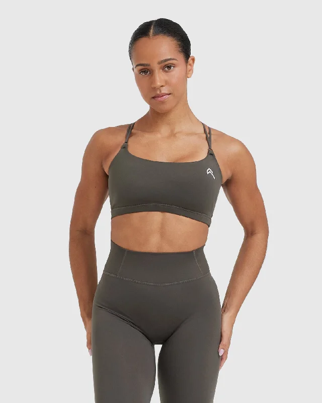 Sportswear/Tops sideline style-Everyday Cross Over Bralette | Deep Taupe