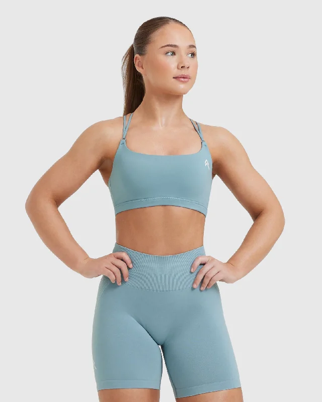 Sportswear/Tops injury recovery-Everyday Cross Over Bralette | Steel Blue