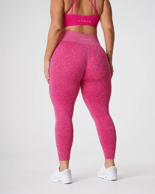 Sportswear/Tops gym bag fit-Fuchsia Snakeskin Seamless Leggings