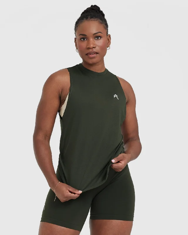 Sportswear/Tops for boxing-Go To Muscle Vest | Khaki Green