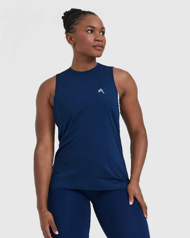 Sportswear/Tops for pilates-Go To Muscle Vest | Midnight Blue