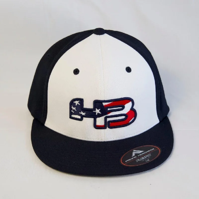 Headbanger Sports Exclusive Pacific ES342 FlexFit Hat: Navy Patriot