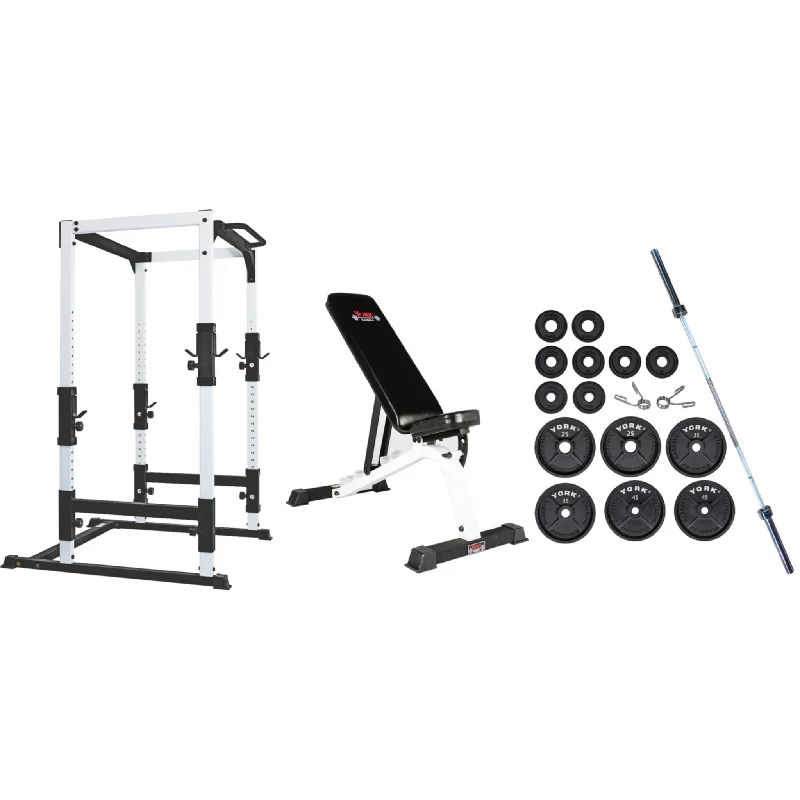 Multi-station home gym for everyday workouts-Home Gym Essentials Power Rack Package