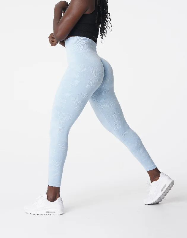 Sportswear/Tops seasonal collection-Icy Blue Camo Seamless Leggings