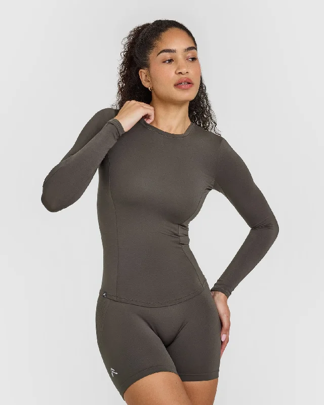 Sportswear/Tops UV protection-Mellow Soft Long Sleeve Top | Deep Taupe