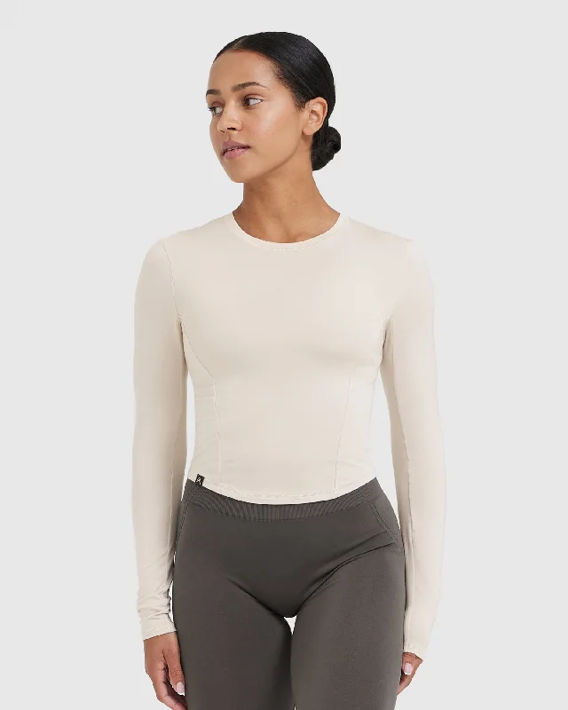 Sportswear/Tops elite level-Mellow Soft Mid Long Sleeve Top | Sand