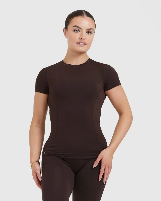 Sportswear/Tops timeless style-Mellow Soft Short Sleeve T-Shirt | 70% Cocoa