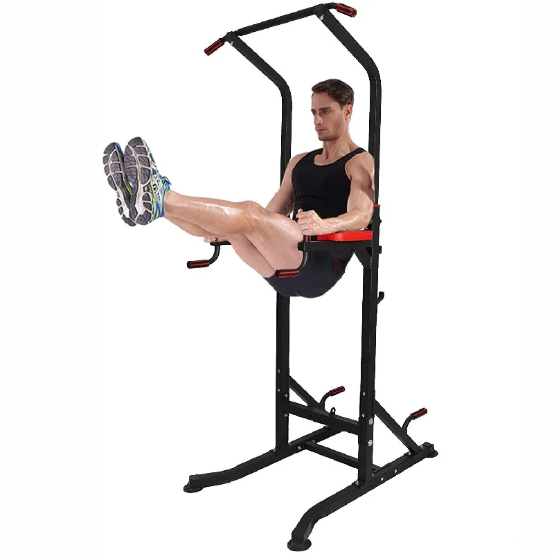 Multi-station home gym with strong capacity-Power Tower Home Gym Pull Up Workout Dip Stand Bar Station Strength Training Fitness Exercise Equipment