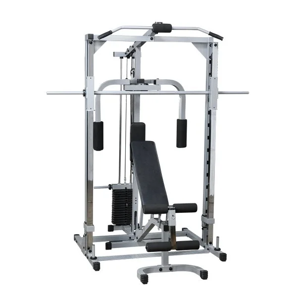 Multi-station home gym for cardio fitness-Powerline Smith Machine Package with Bench and Attachments - Full Home Gym PSM1442XS