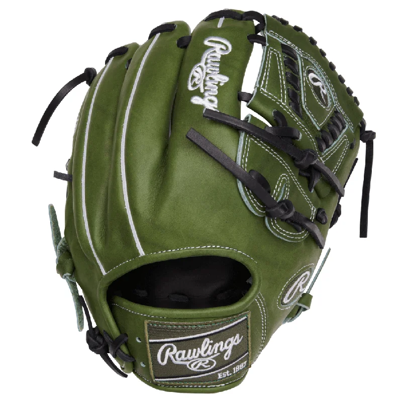 Fielding Gloves for catchers-Rawlings Heart of the Hide 11.75" Military Green Baseball Glove: RPRO205-30MG