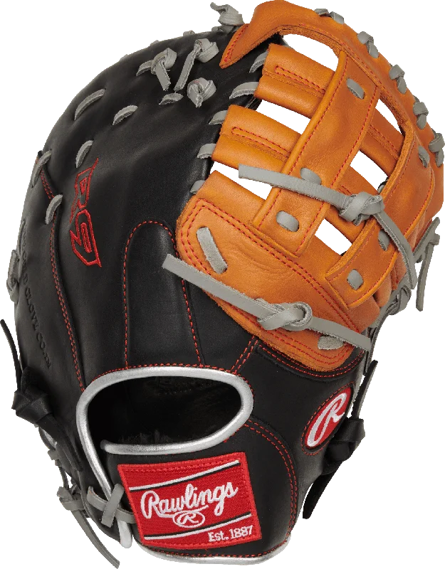 Fielding Gloves for glove grip strength-Rawlings R9 Contour Series 12" First Base Mitt: R9FMU-17BT