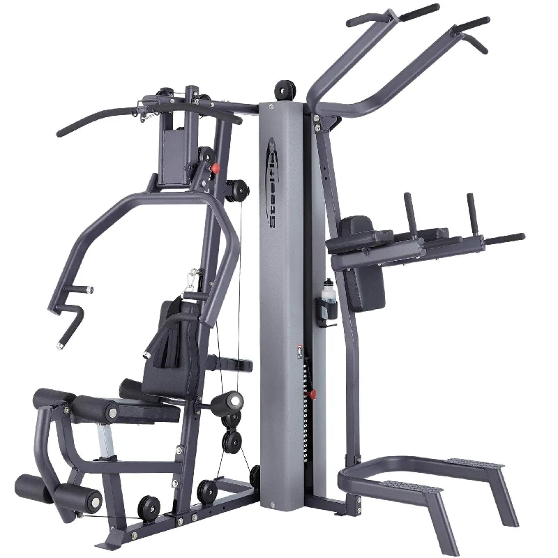 Multi-station home gym for affordable gyms-Single Stack Home Gym Machine Steelflex MG100B