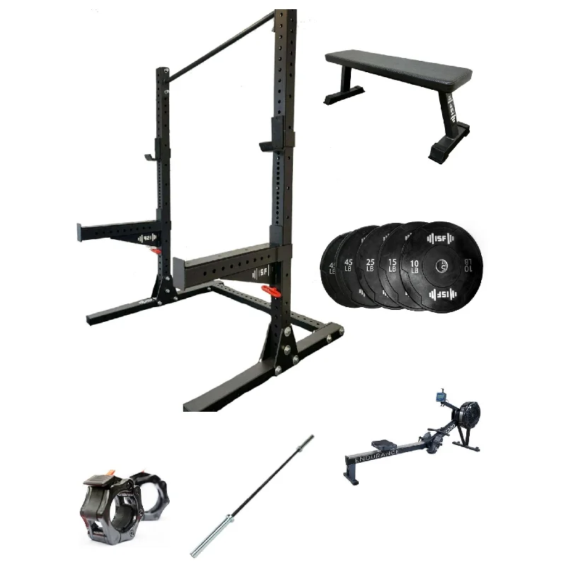 Multi-station home gym with leg curl-Squat Stand Ultimate Home Gym Package