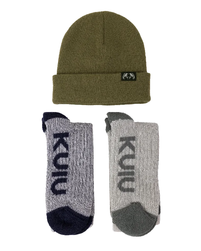 Stay Warm Logo Gift Set | Navy-Sage